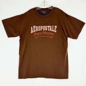 Vintage AEROPOSTALE League Champions T Shirt Men Brown Size L